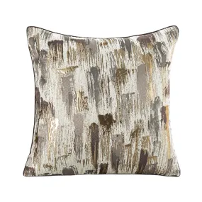 Gold and Grey Abstract Throw Cushion