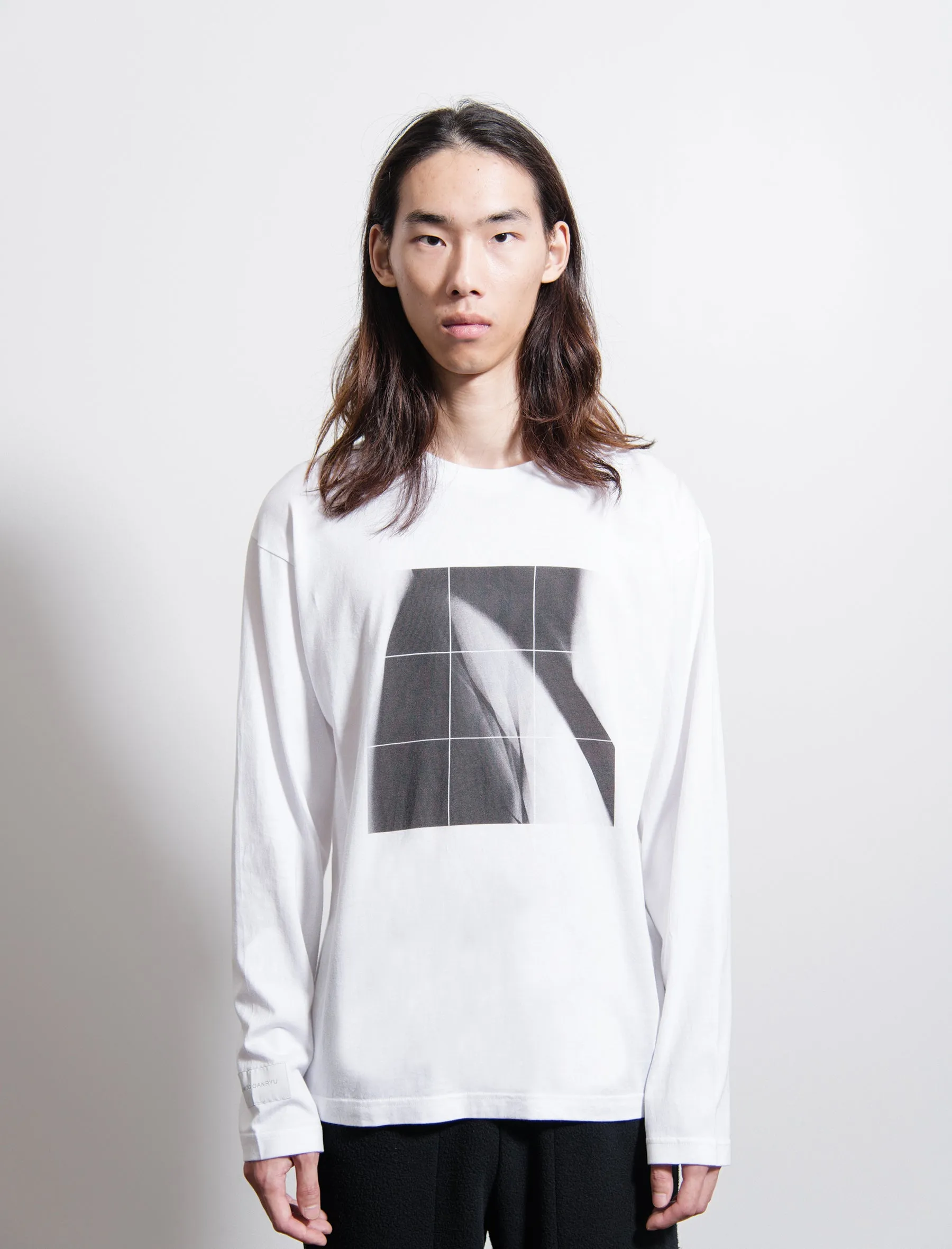 Graphic Long Sleeve Tee White/Black