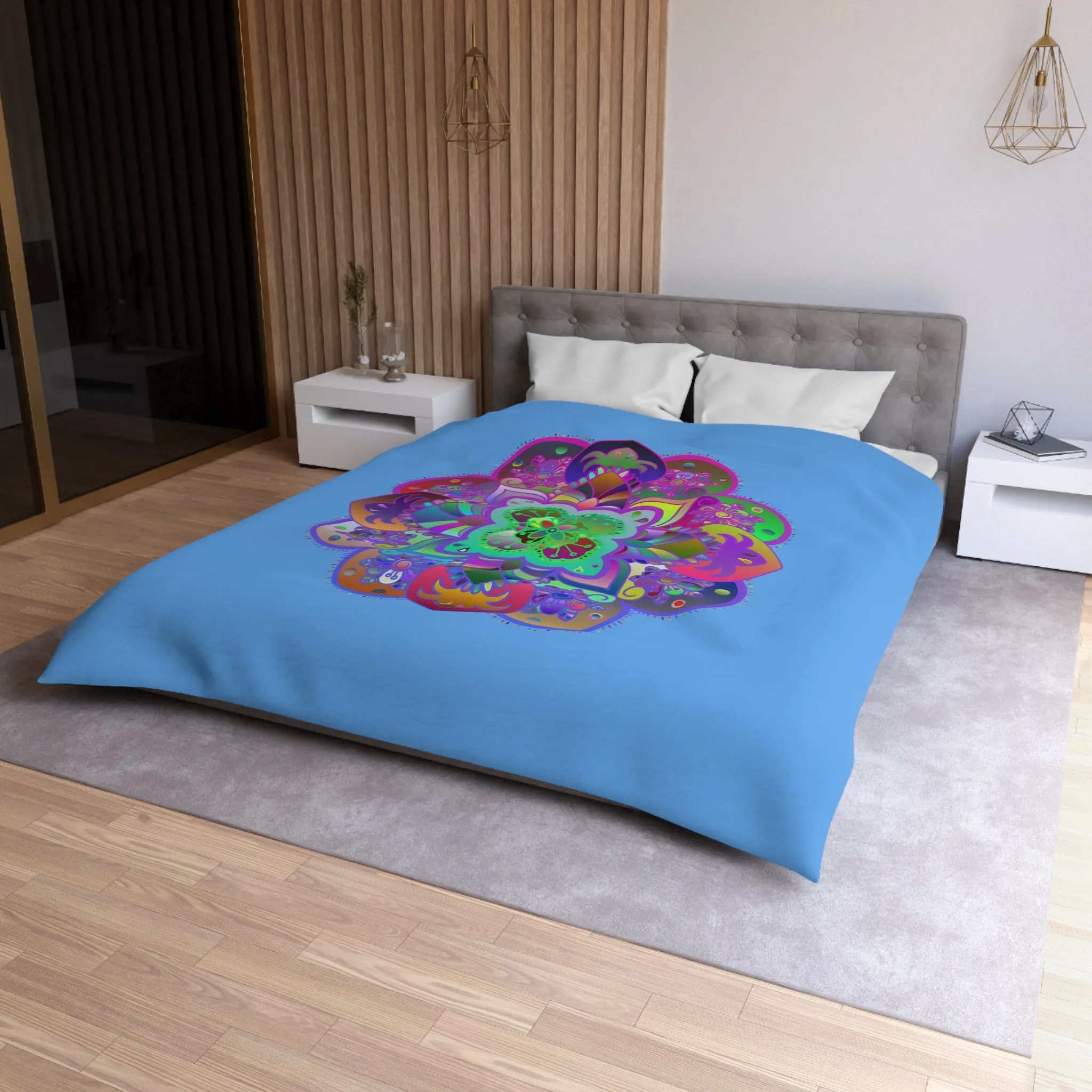 Handmade Mandala Art Microfiber Duvet Cover - Colorful Design