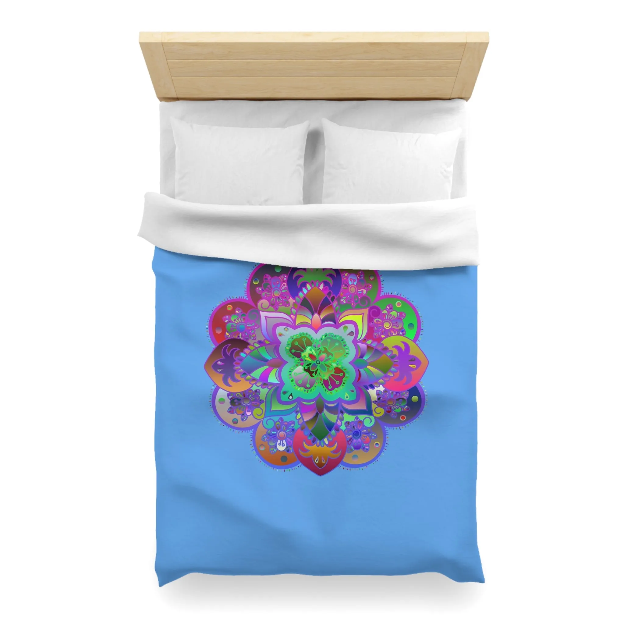 Handmade Mandala Art Microfiber Duvet Cover - Colorful Design