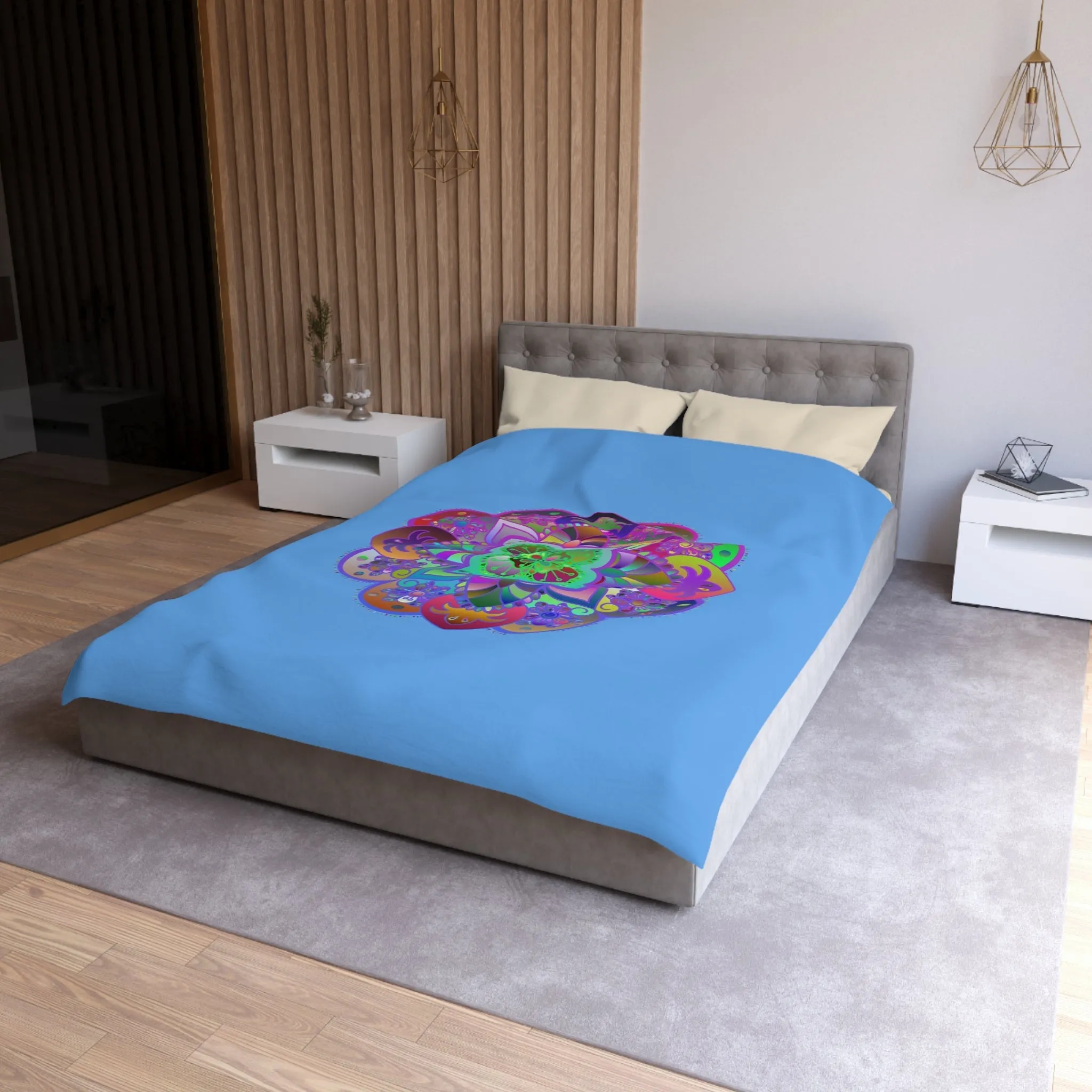 Handmade Mandala Art Microfiber Duvet Cover - Colorful Design