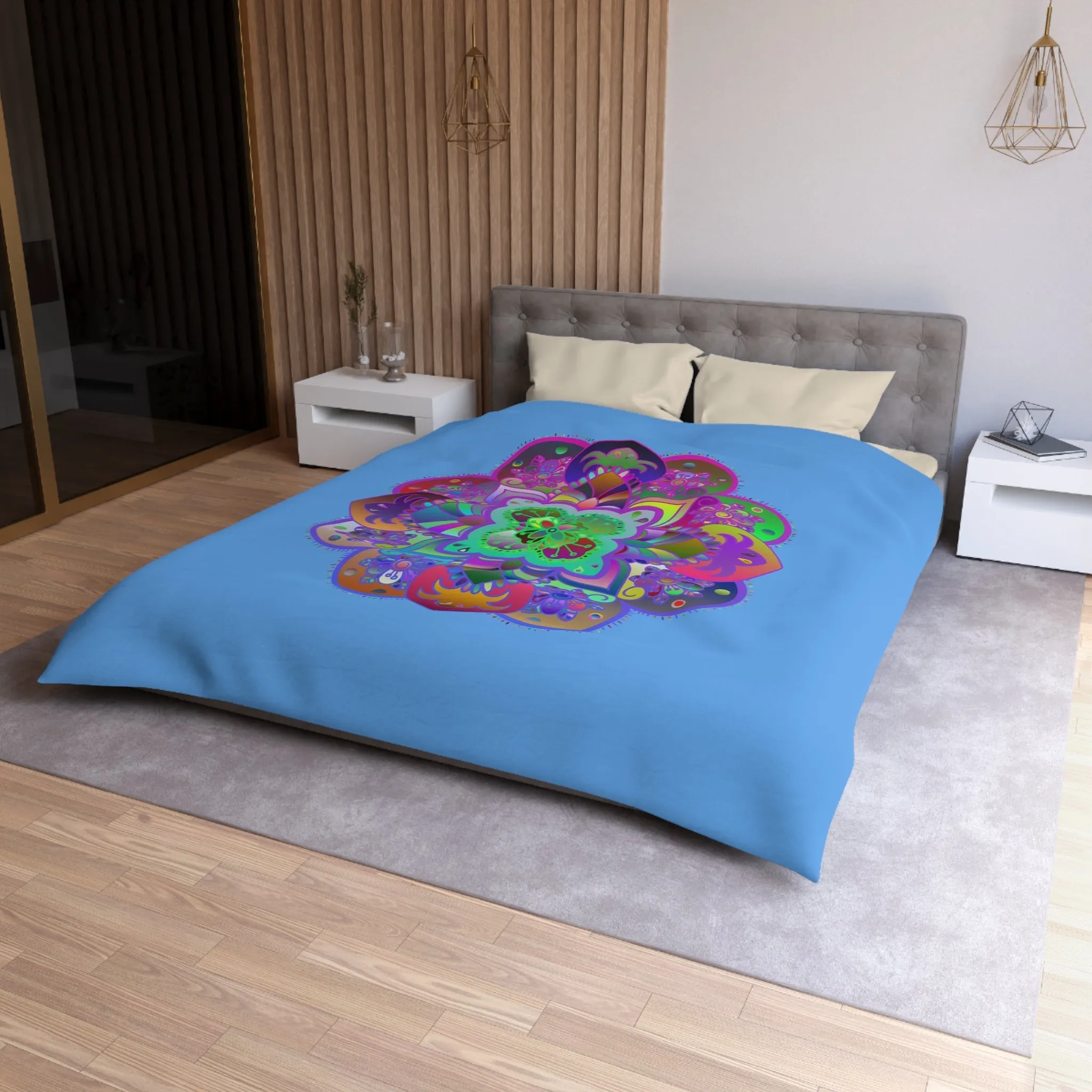 Handmade Mandala Art Microfiber Duvet Cover - Colorful Design