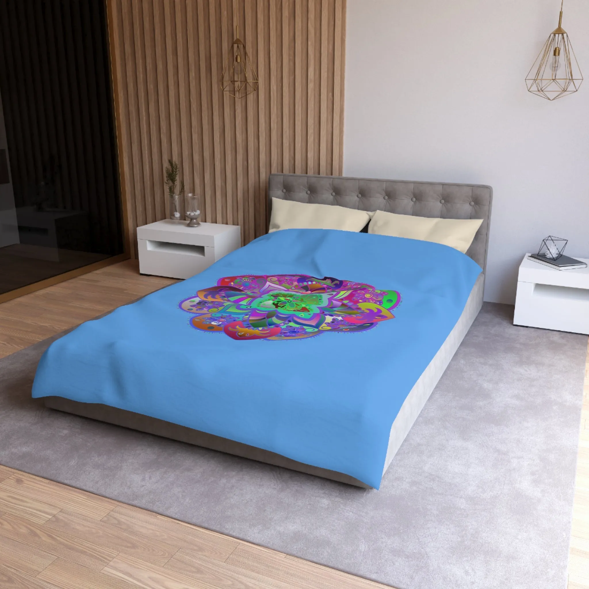 Handmade Mandala Art Microfiber Duvet Cover - Colorful Design