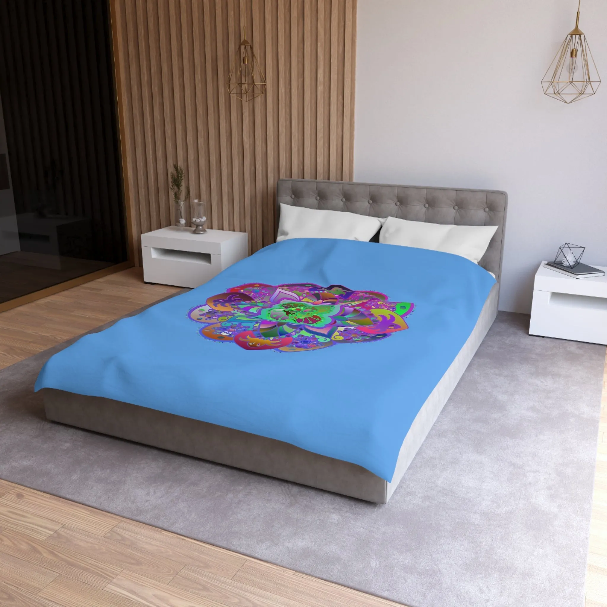 Handmade Mandala Art Microfiber Duvet Cover - Colorful Design