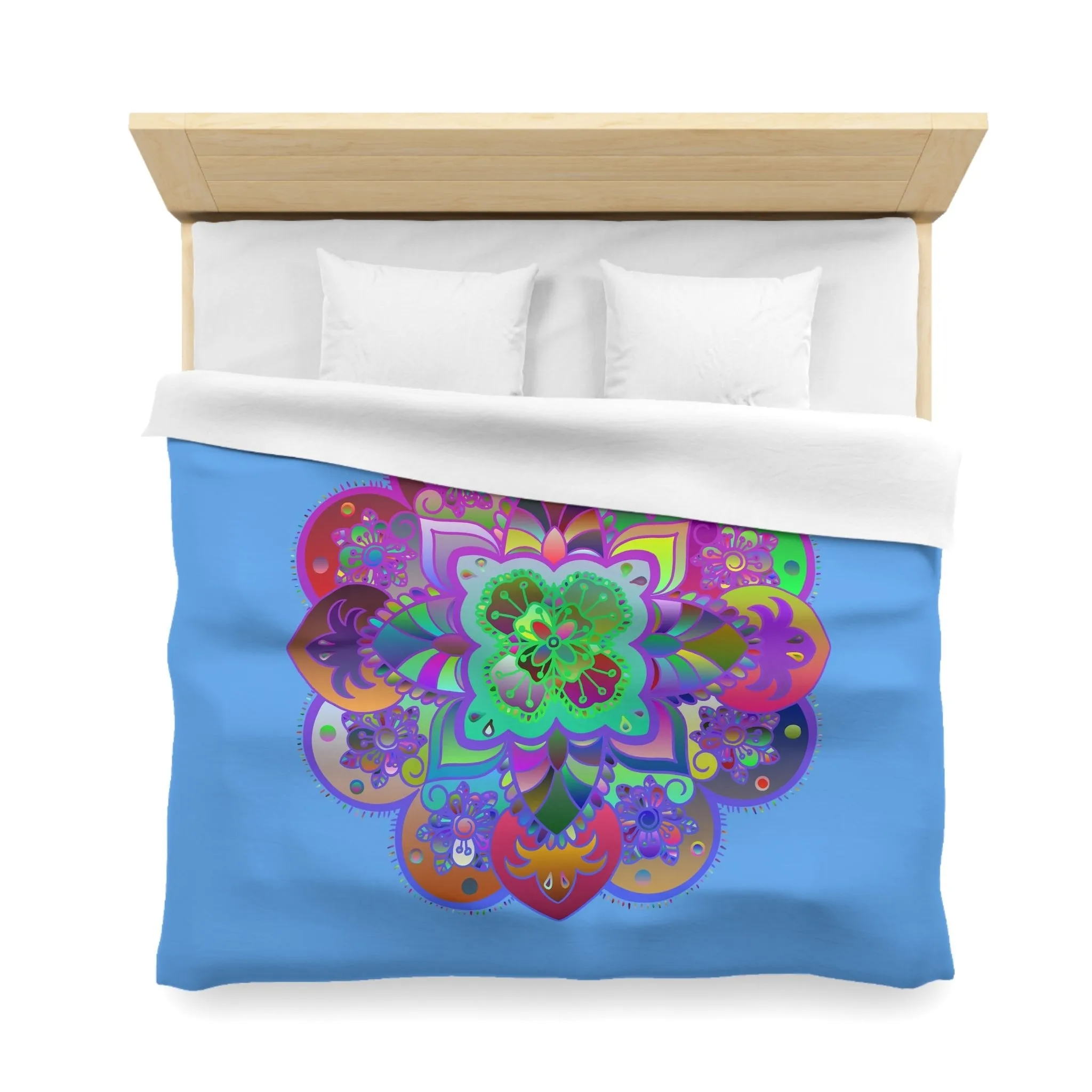 Handmade Mandala Art Microfiber Duvet Cover - Colorful Design