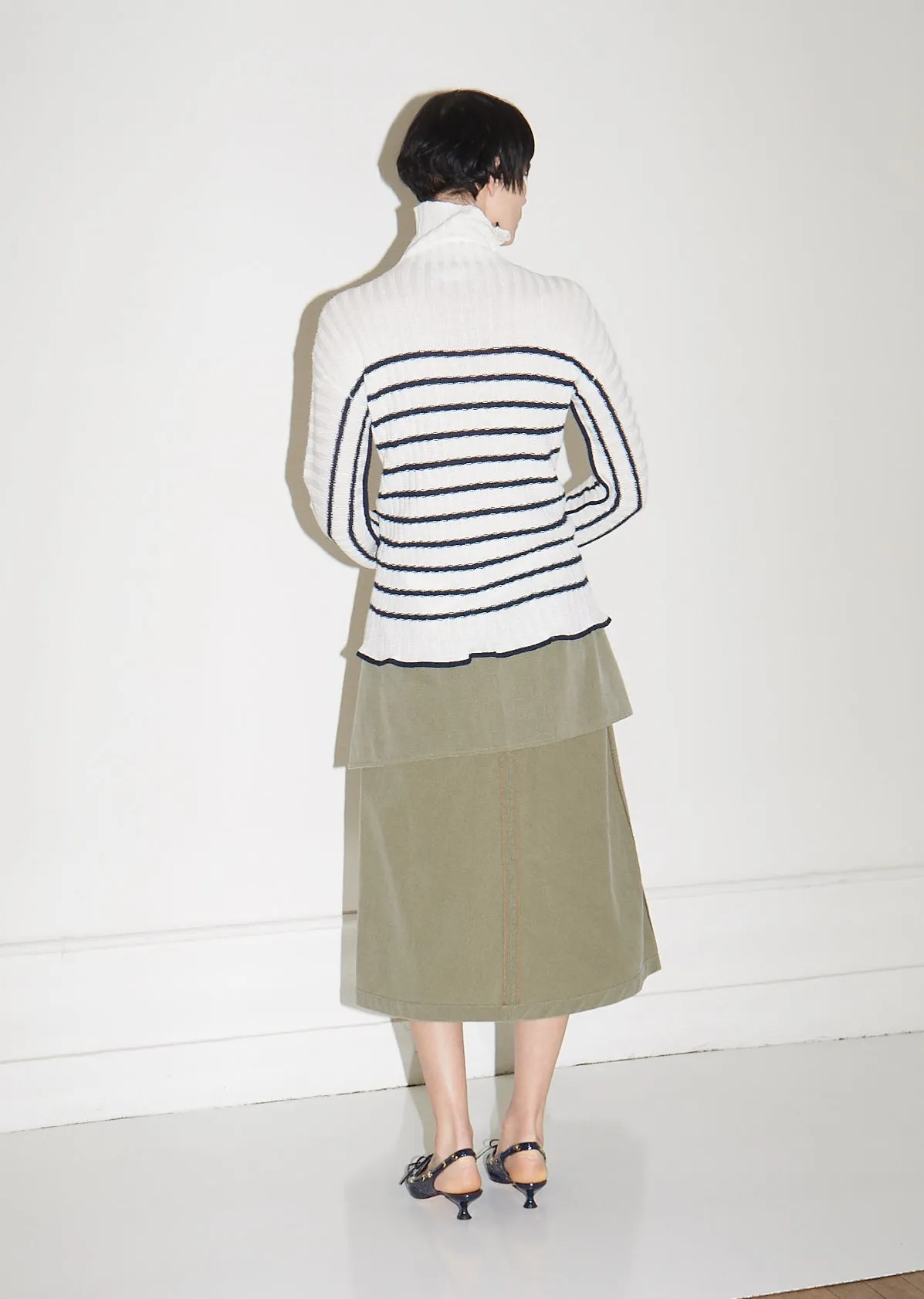 Harrie Linen Stripe Turtleneck Sweater