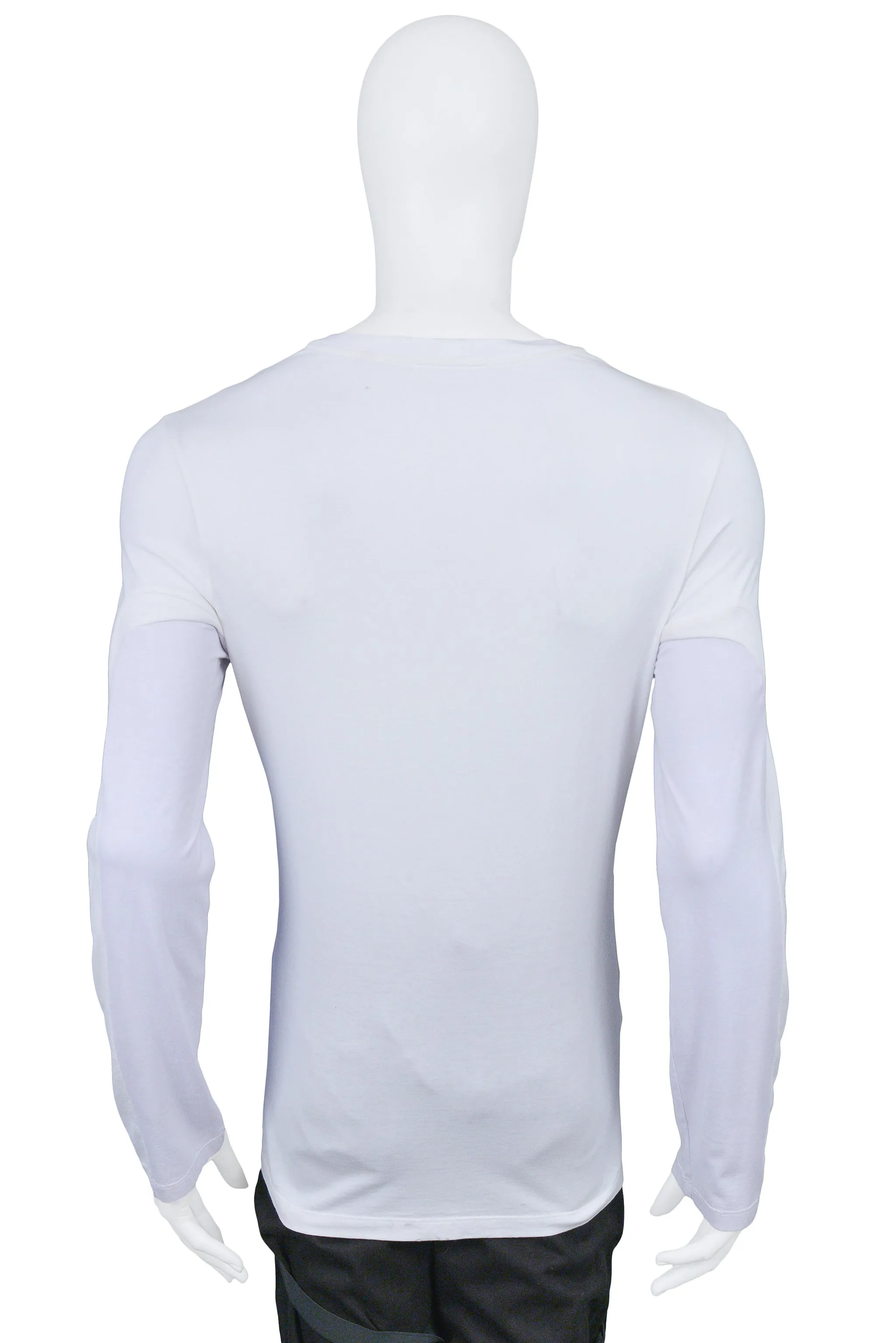 HELMUT LANG WHITE & BLUE INSET LONG SLEEVE T SHIRT 2003