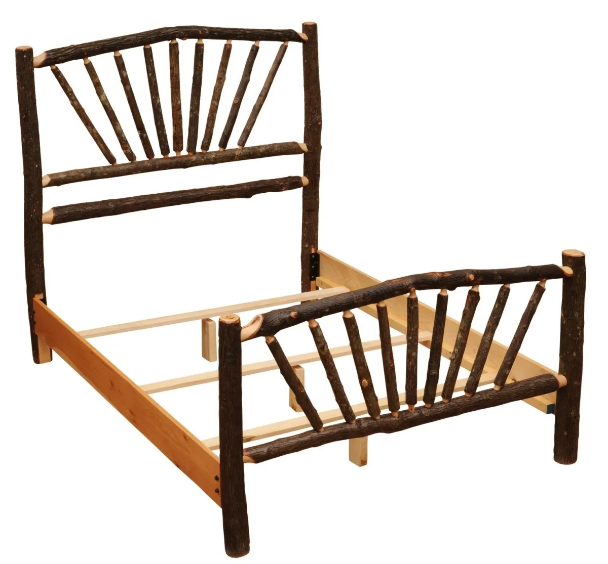 Hickory Log Sunburst Bed - Single