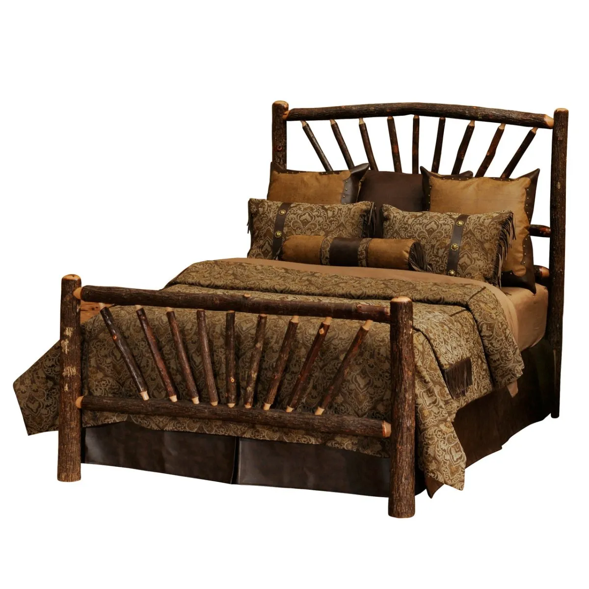 Hickory Log Sunburst Bed - Single