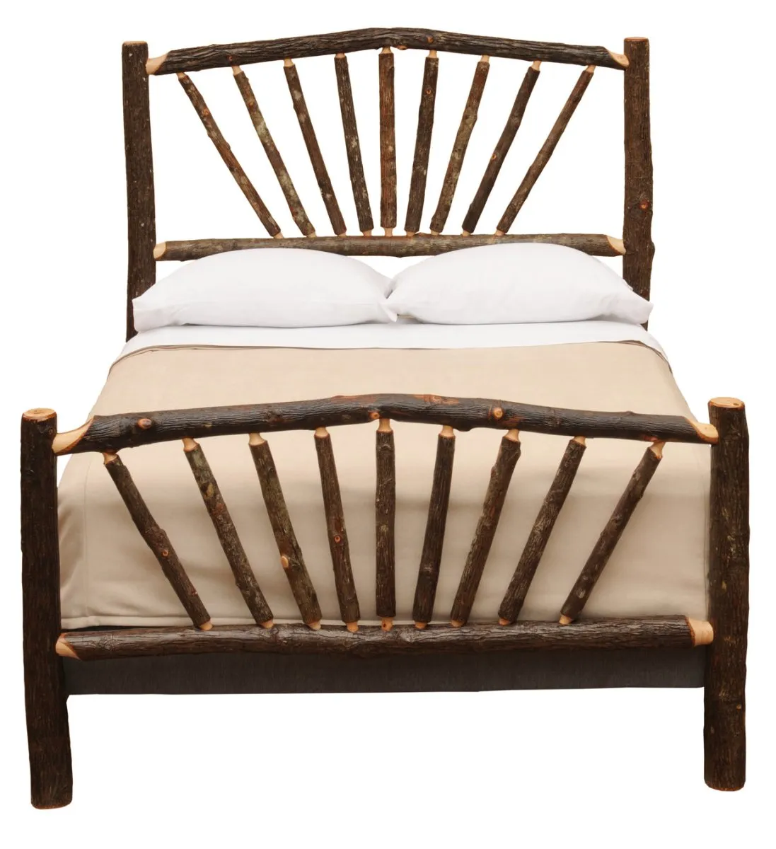 Hickory Log Sunburst Bed - Single