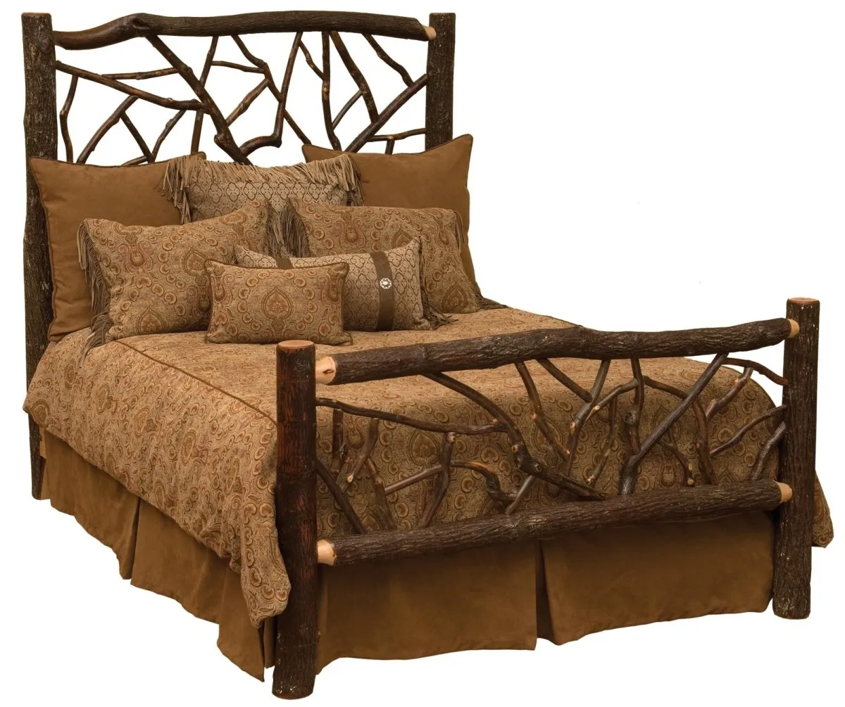 Hickory Log Twig Bed - Double