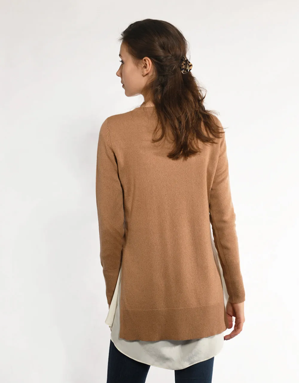 High Slit Pullover in Camel