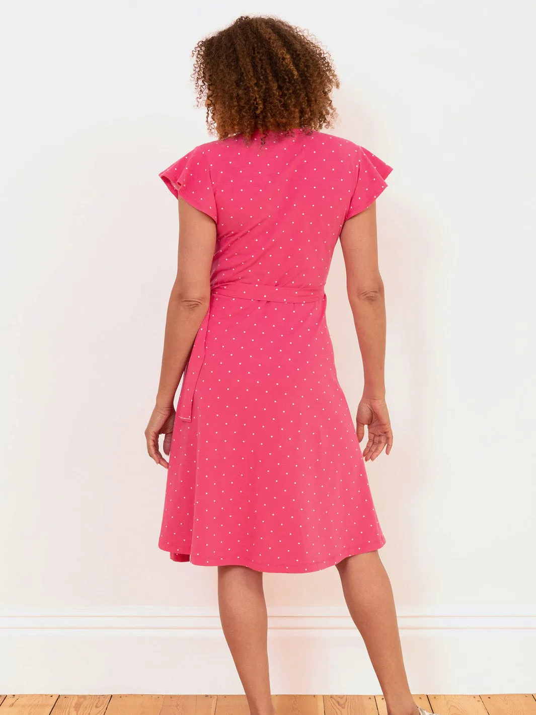 Highcliffe jersey wrap dress tiny dot