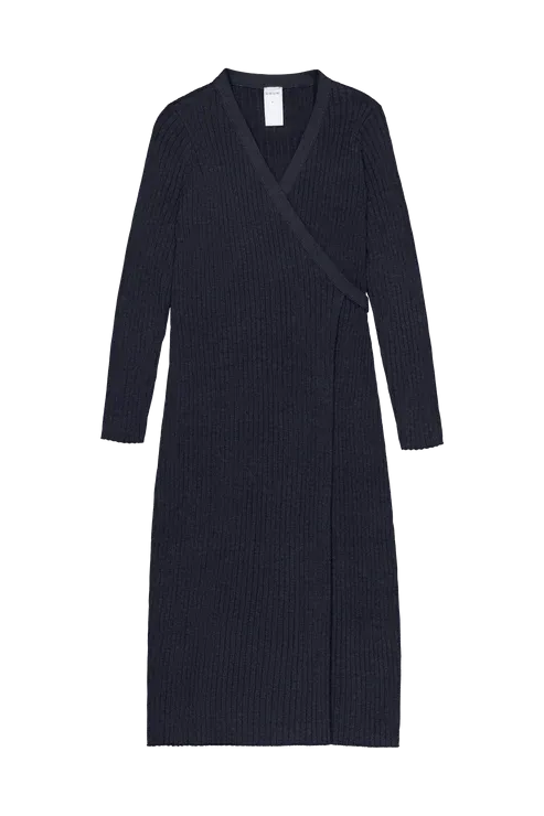 Kowtow Billie Wrap Dress - Navy Marle