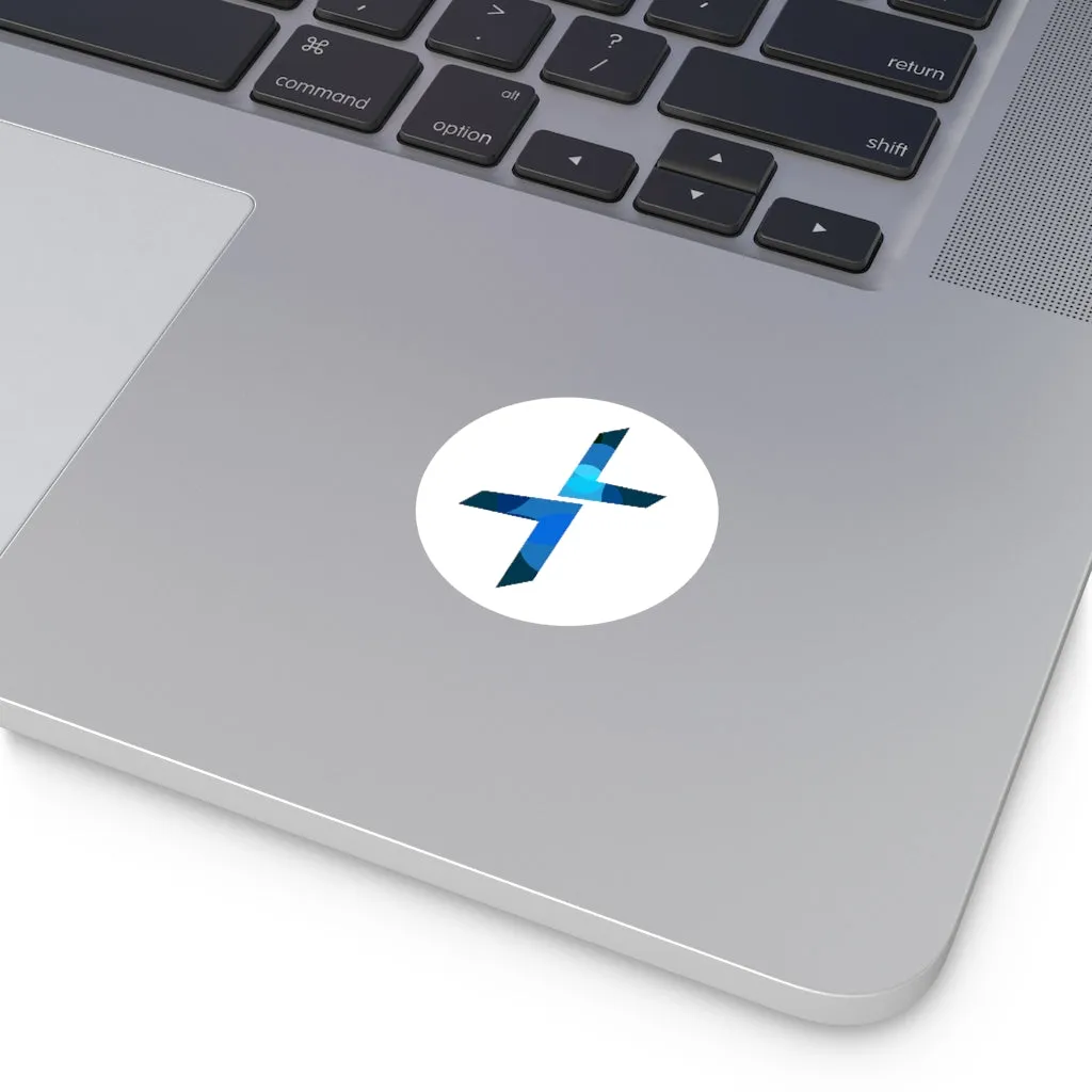 Logo Cross Round Vinyl Stickers