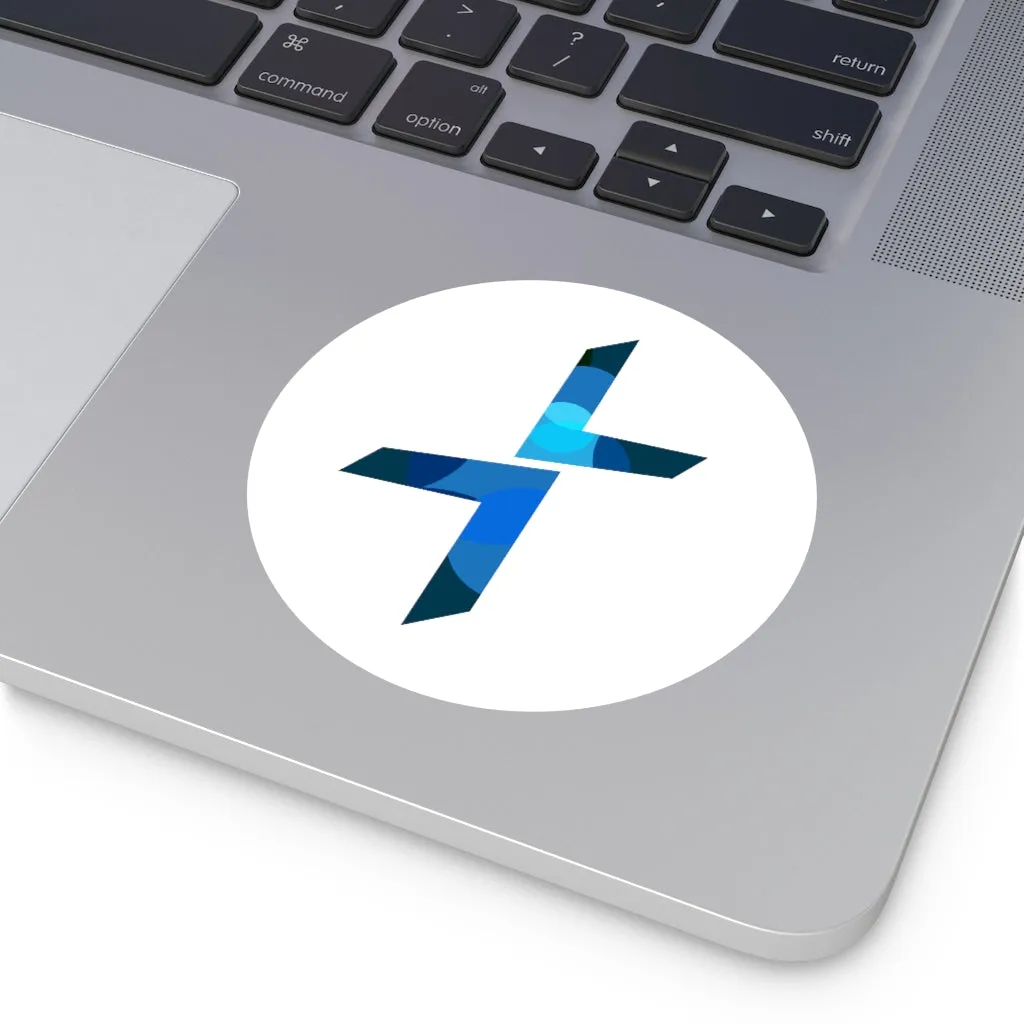 Logo Cross Round Vinyl Stickers