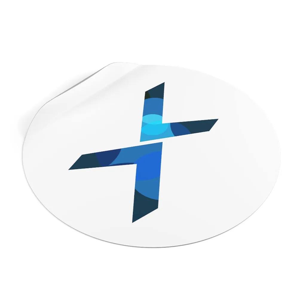 Logo Cross Round Vinyl Stickers