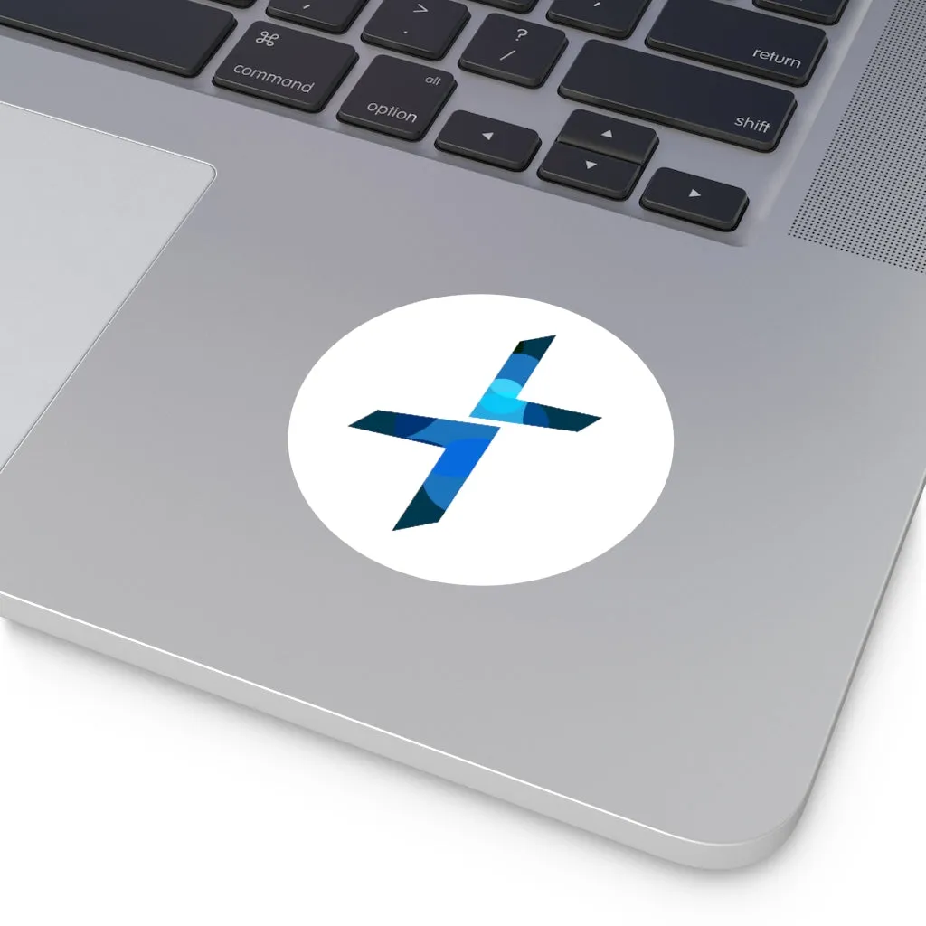 Logo Cross Round Vinyl Stickers