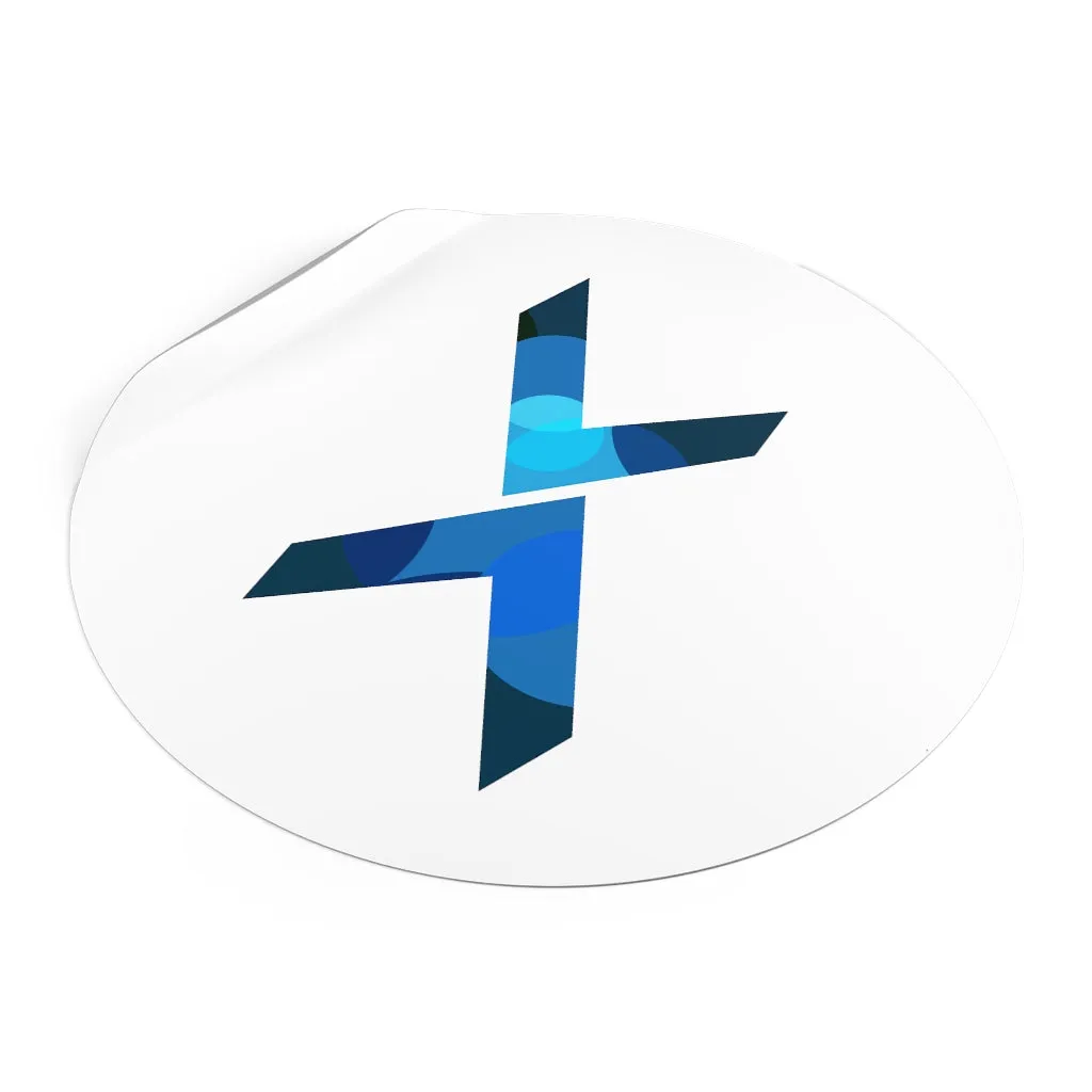 Logo Cross Round Vinyl Stickers