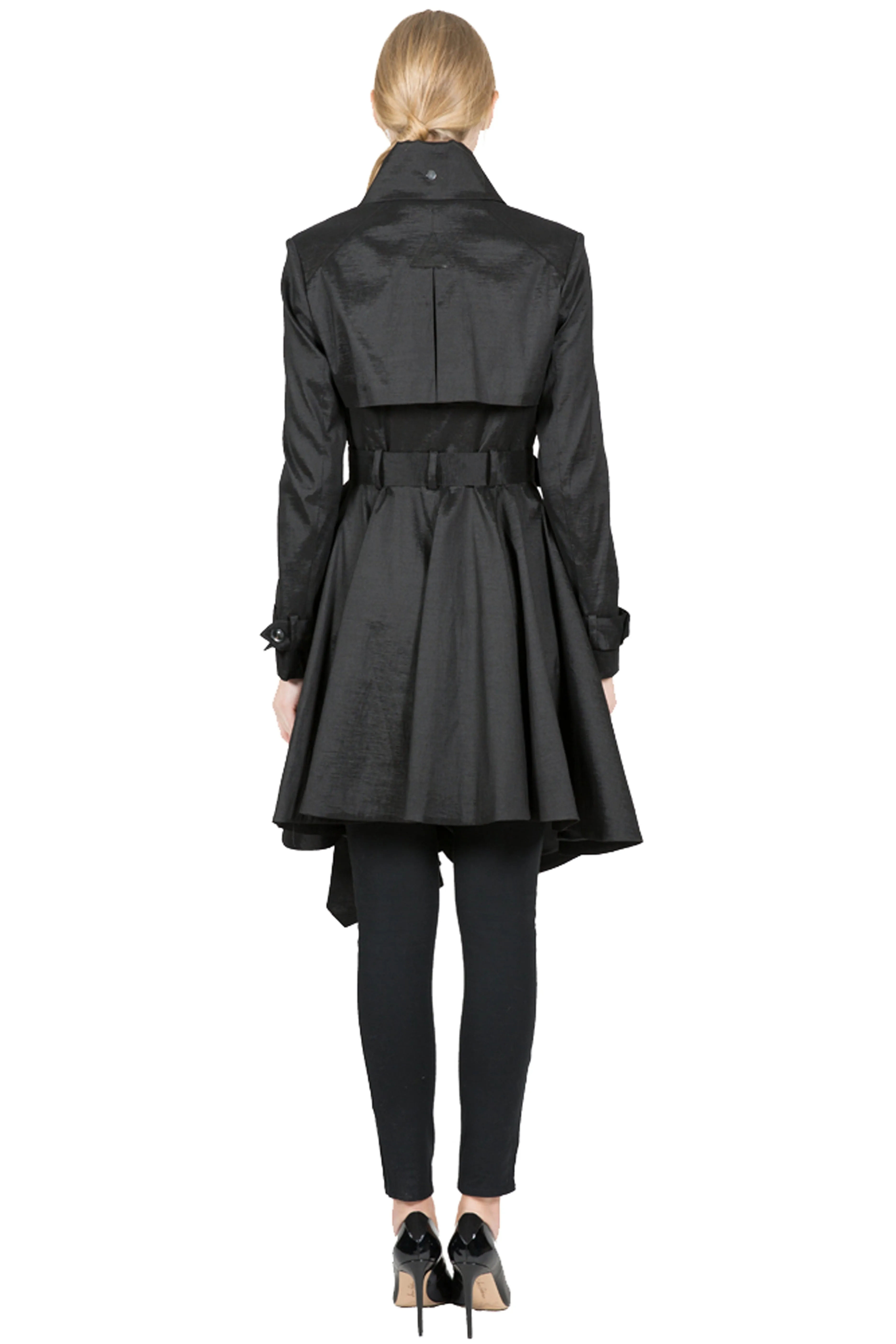 LUCKA - Microfabric Trench Coat with Handkerchief Hem