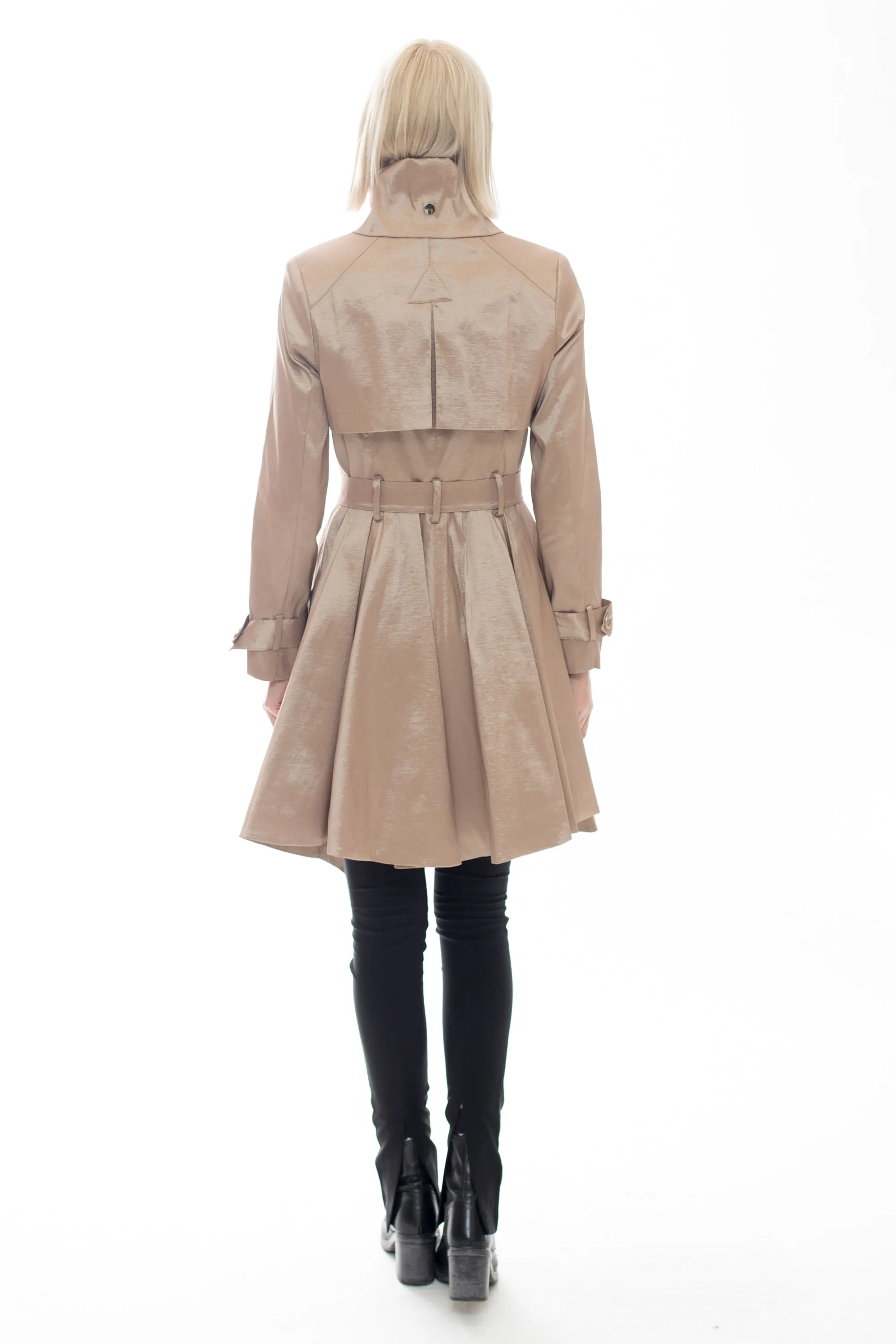 LUCKA - Microfabric Trench Coat with Handkerchief Hem