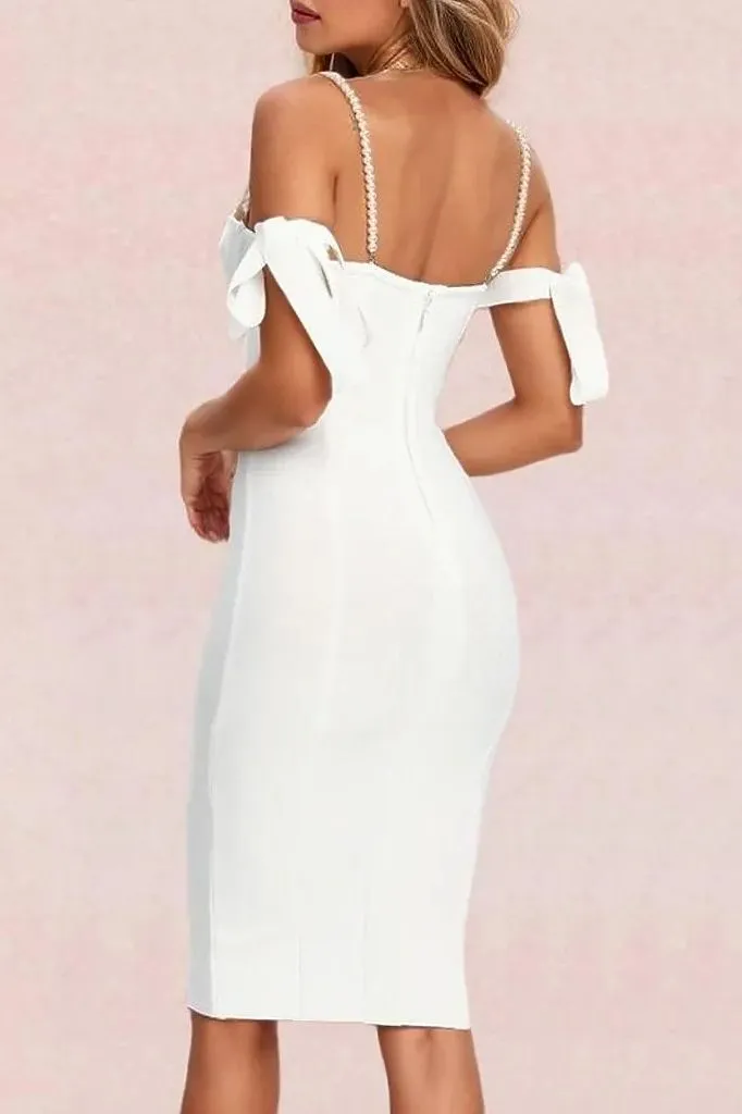 Mia Bandage Dress - Pearl White