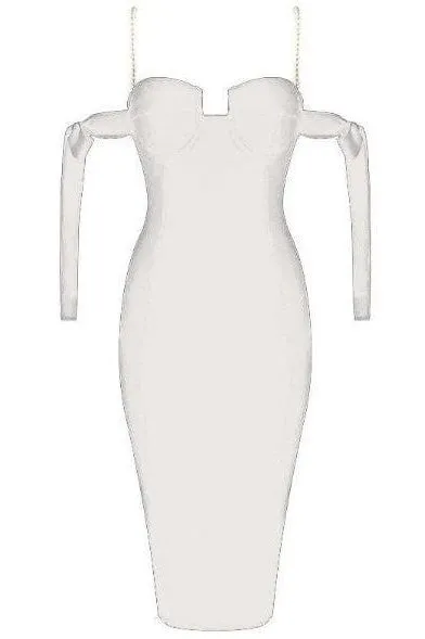 Mia Bandage Dress - Pearl White