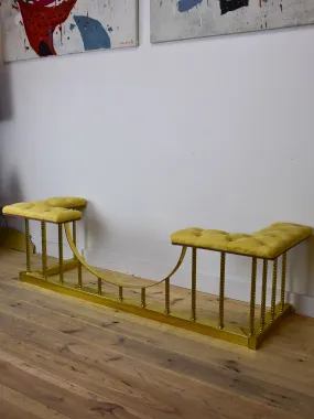 Mid-century modern fireplace fender bench