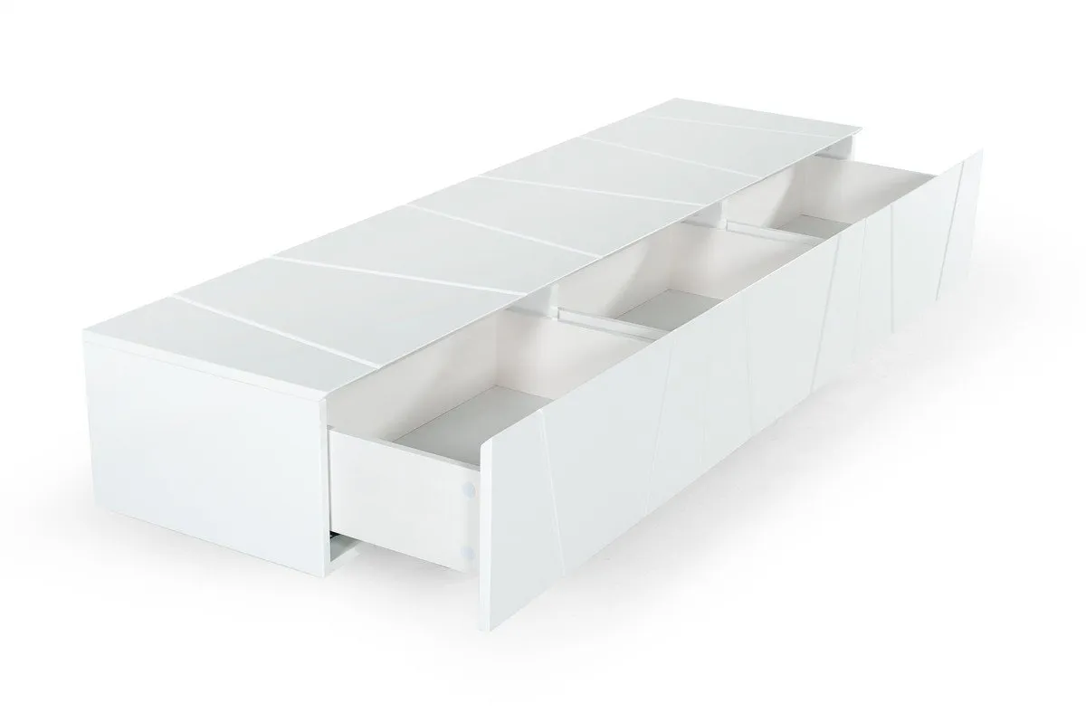 Modrest Blossom Modern White TV Stand