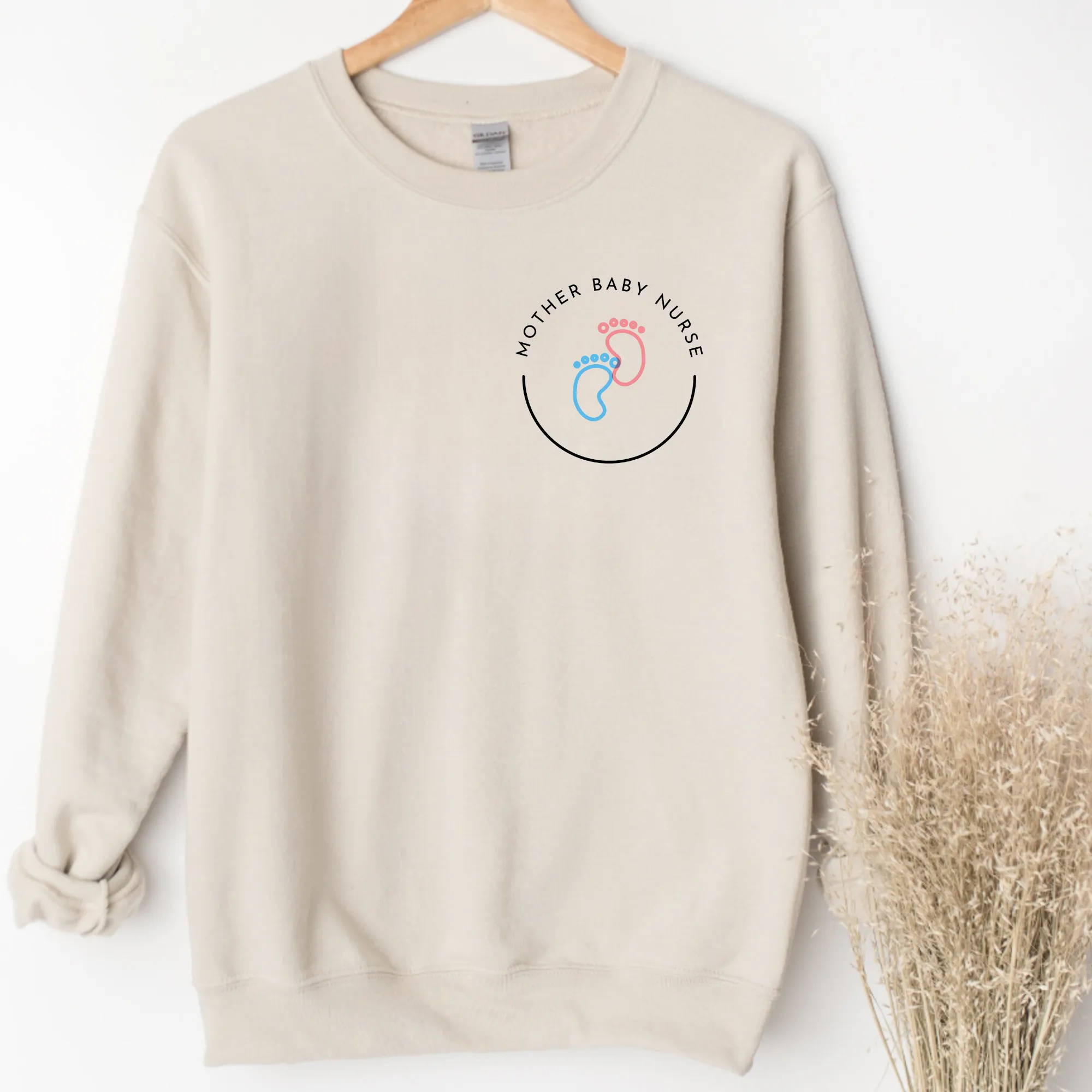 Mother Baby Nurse Crewneck Sweatshirt | Minimalist Nurse Sweater