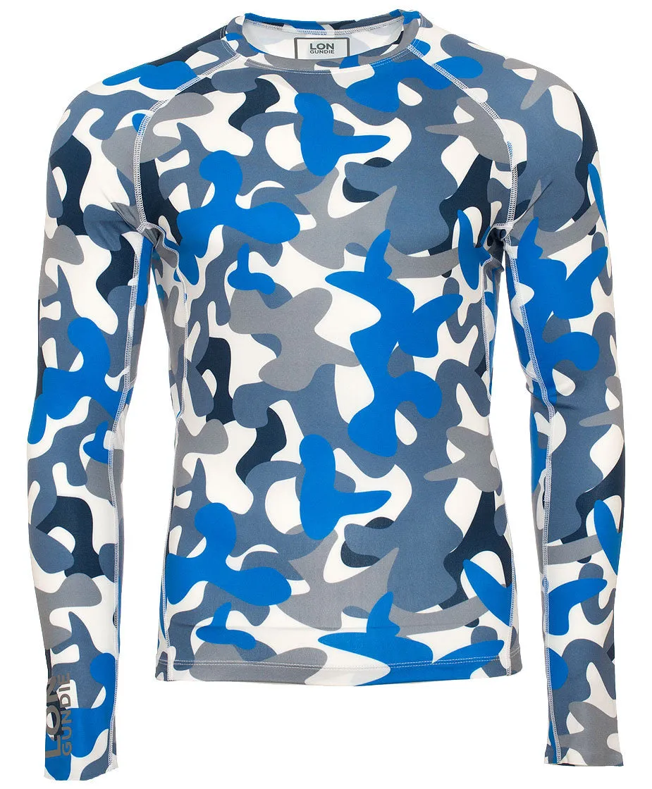 M's Crew Neck Rash Guard - Camo Grey