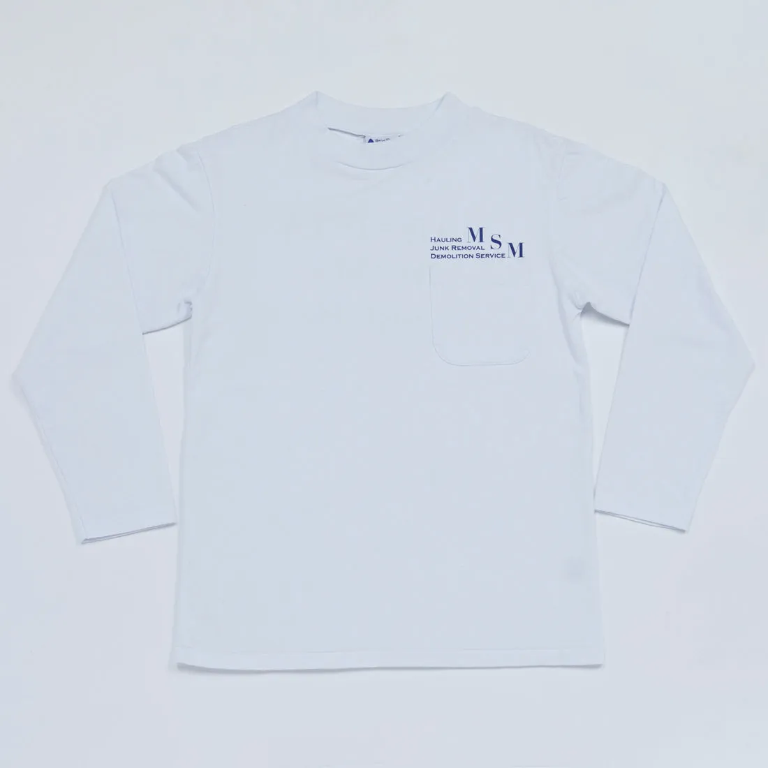 MSM Mock Neck Long Sleeve Tee (White)