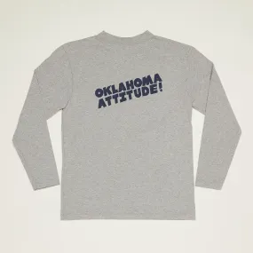 Oaklahoma Attitude Mock Neck Long Sleeve T-Shirt (Heather Gray)