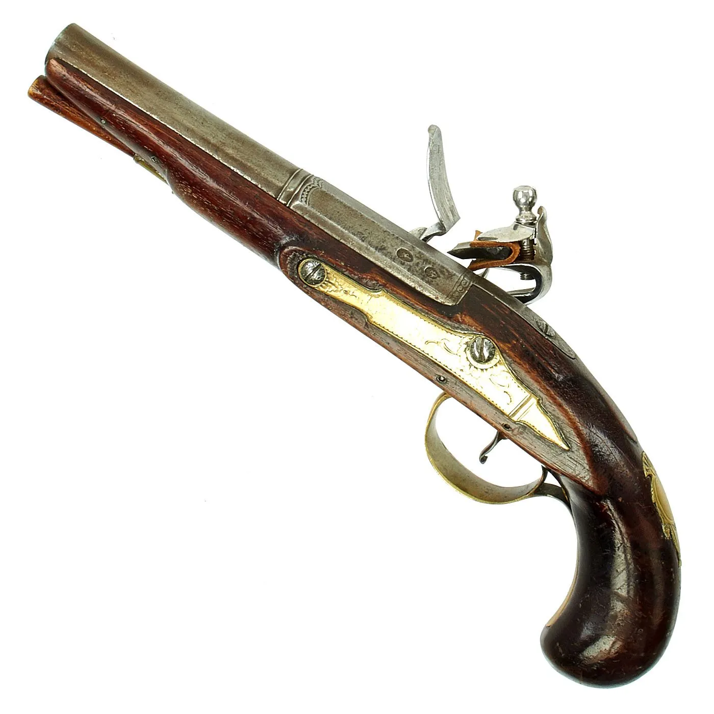 Original British Napoleonic Flintlock Overcoat Pistol by T. Richards of London - c. 1800