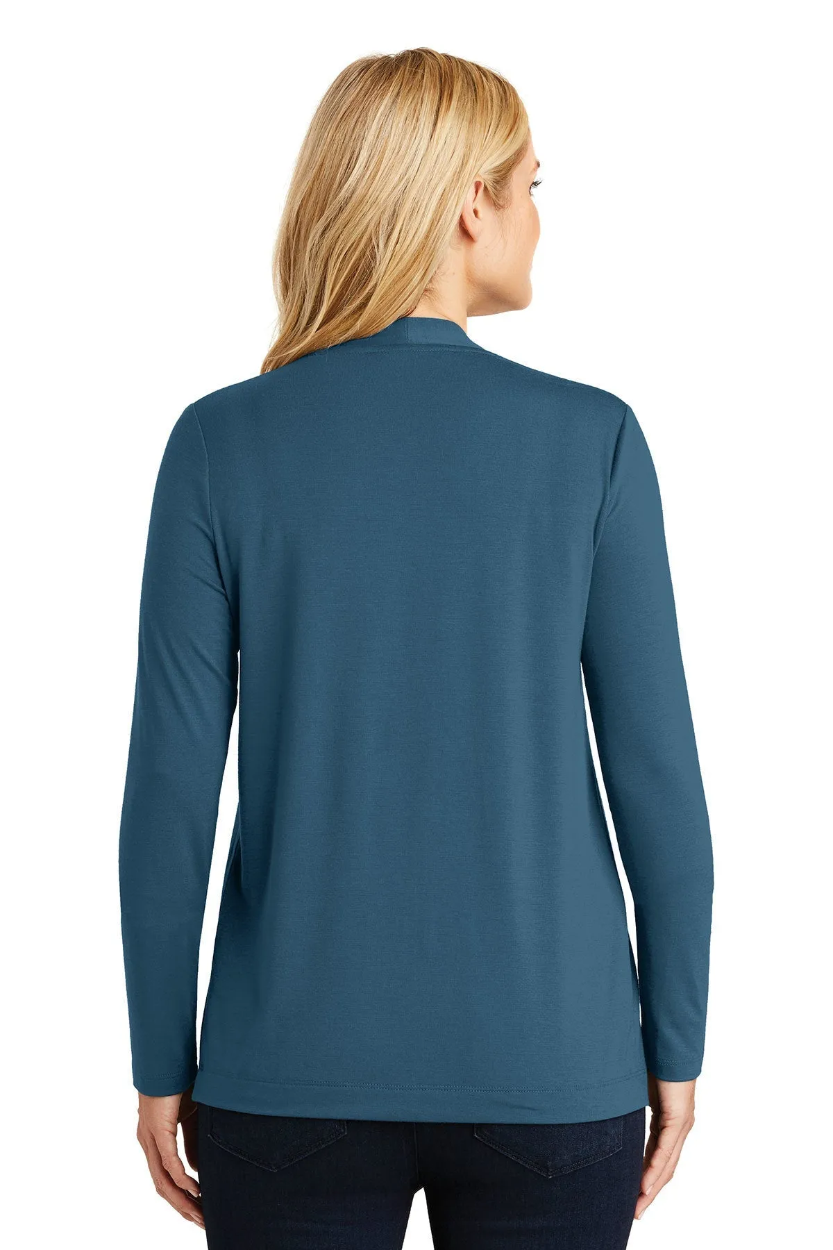 Port Authority Ladies Branded Concept Knit Cardigans, Dusty Blue