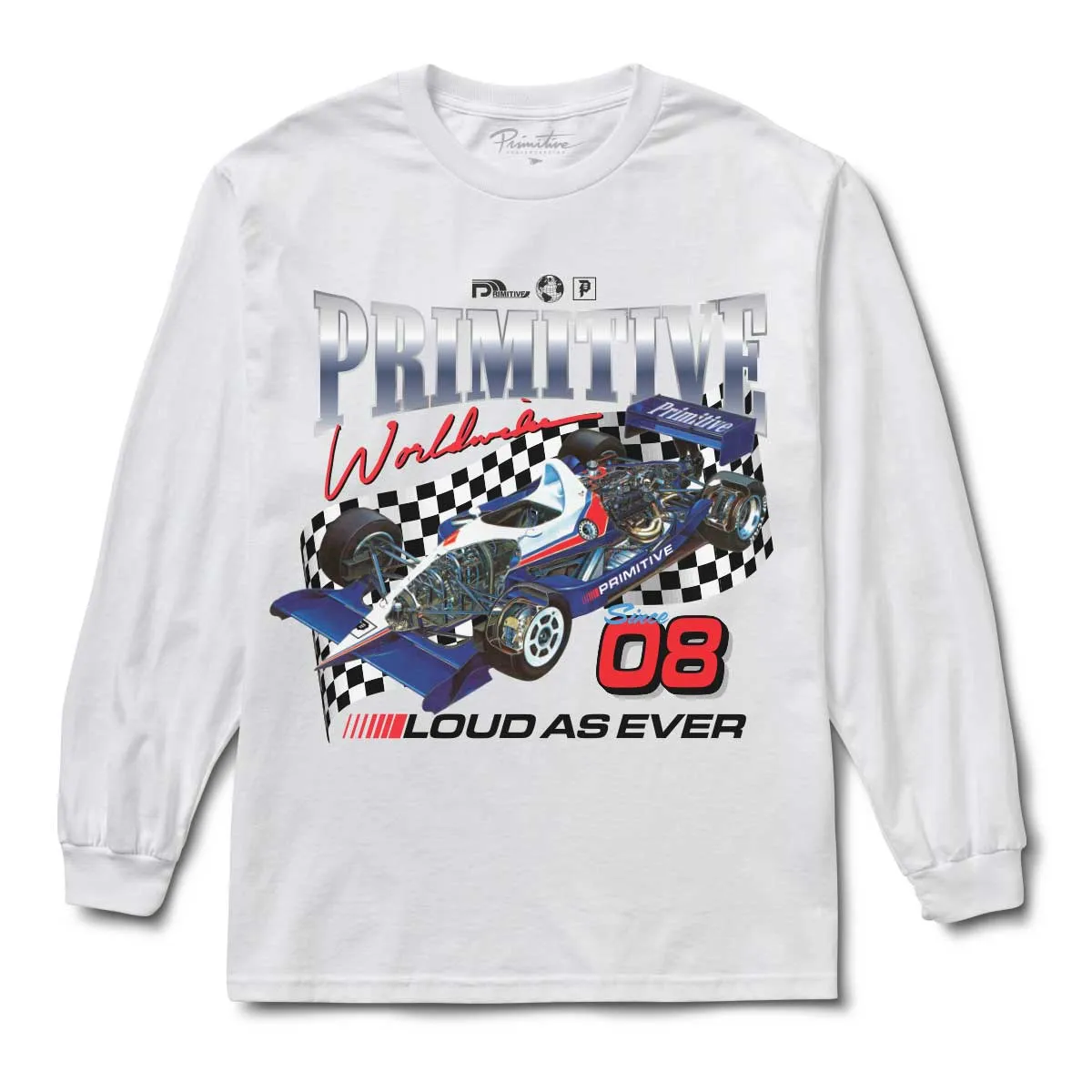 Primitive Finish Line L/S Tee - White