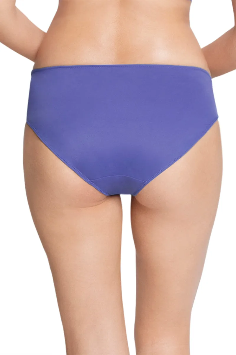 Print Low Rise Seamed Bikini Panty - Periwinkle