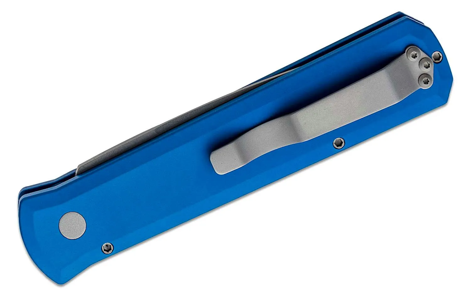 Pro-Tech 920-BLUE Godfather Stiletto Folding Knife Blue Handle 4in 154cm Steel Blade