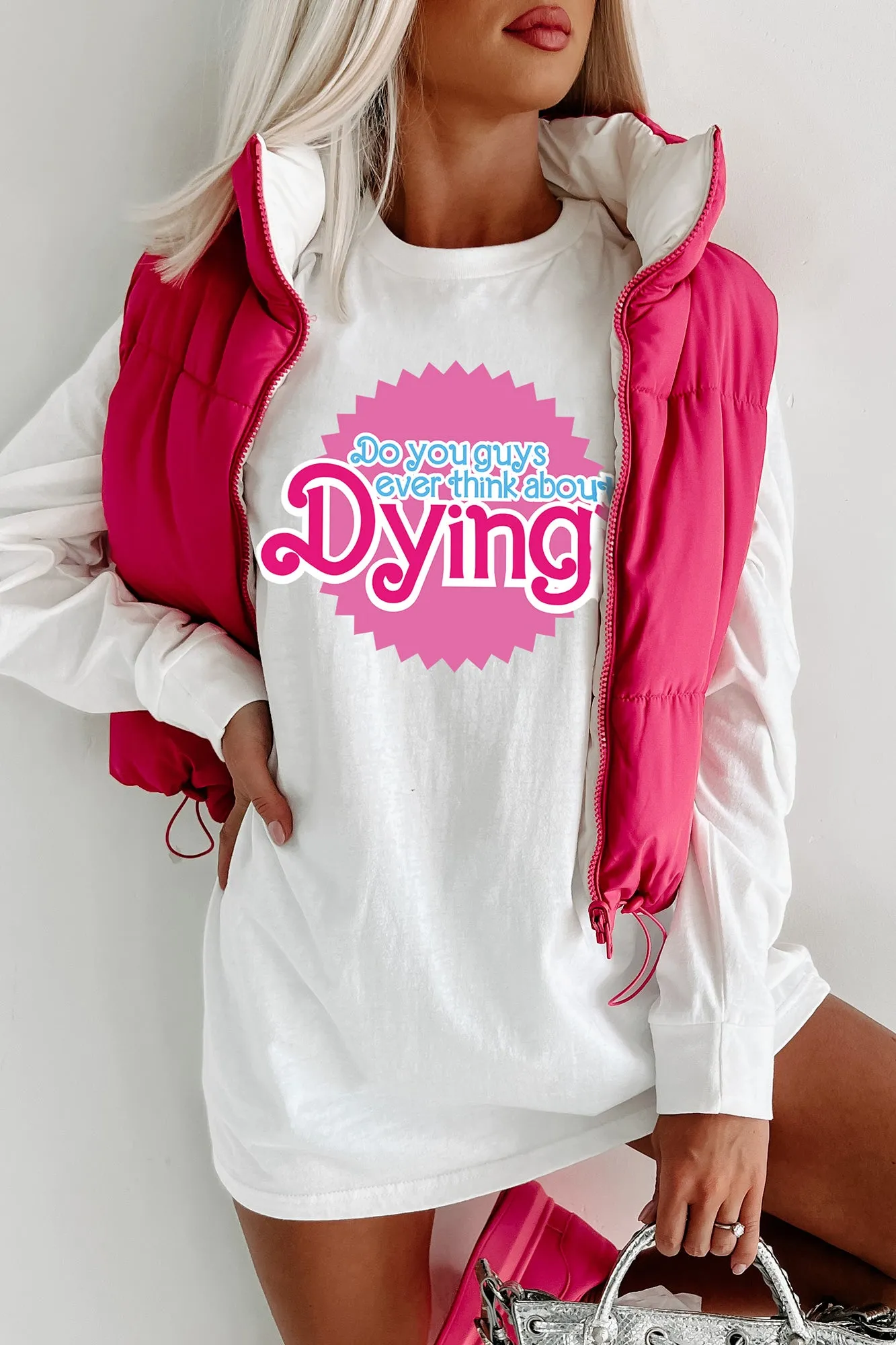 "Think About Dying" Graphic - Multiple Shirt Options (White) - Print On Demand