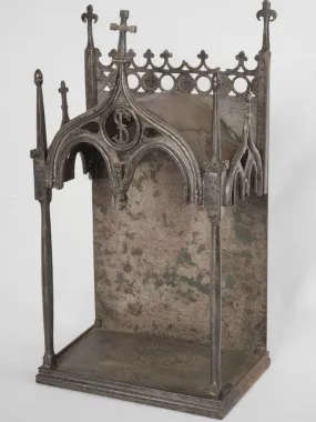 Rare Gothic Revival Religious Display Niche - Wrought iron 22"