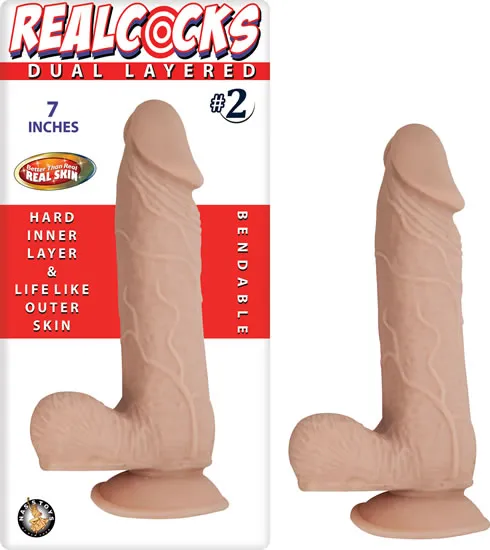 REAL COCKS DUAL LAYERED #2 FLESH 7 '