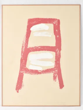 Red & white chair - monotype - Caroline Beauzon 25½" x 19¾"