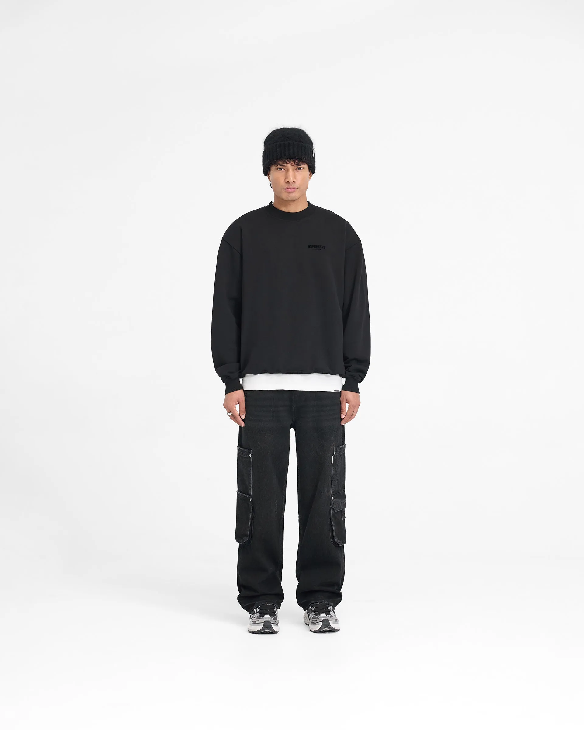 Represent Owners Club Flocked Sweater - Black