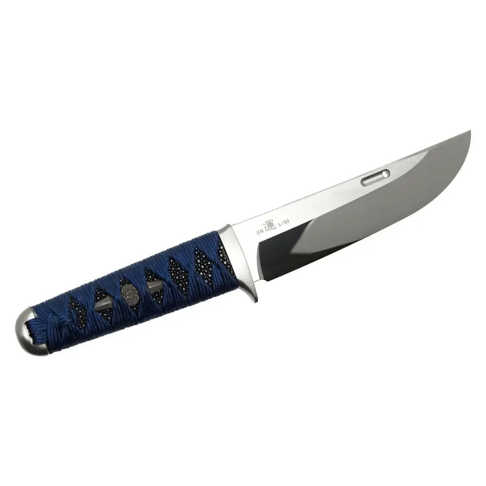 Rockstead UN-ZDP Fixed Blade (Blue Tetsukon Silk Wrapped Handle)