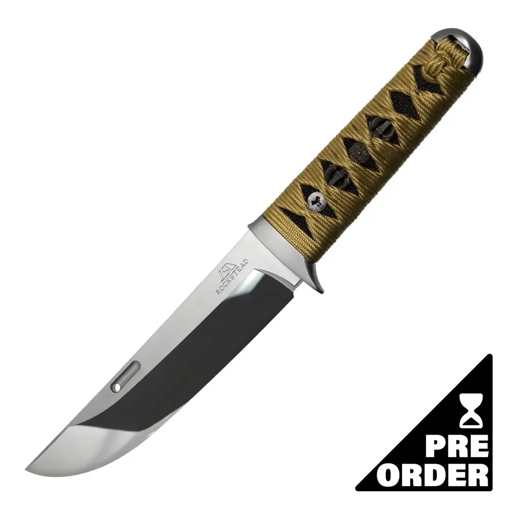 Rockstead UN-ZDP Fixed Blade (Gold Kincya Silk Wrapped Handle)