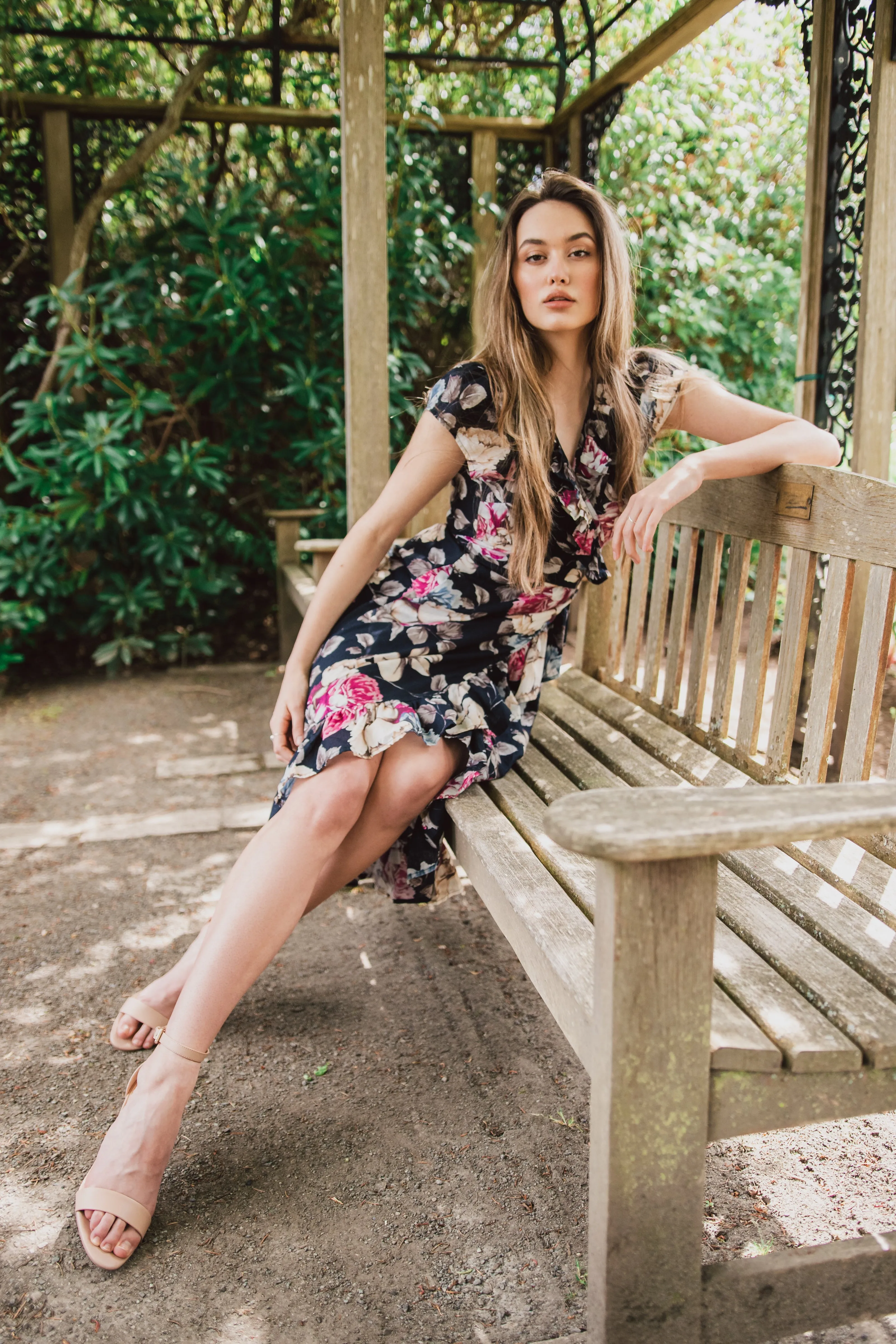 Romy Wrap Dress | Black Floral