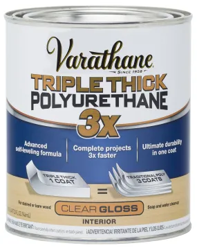 Rust-Oleum 284470 Varathane Triple Thick Polyurethane, Gloss,Quart