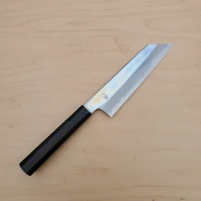 Sakai Kikumori Choyo Kiritsuke Santoku 180mm Shirogami - Ebony