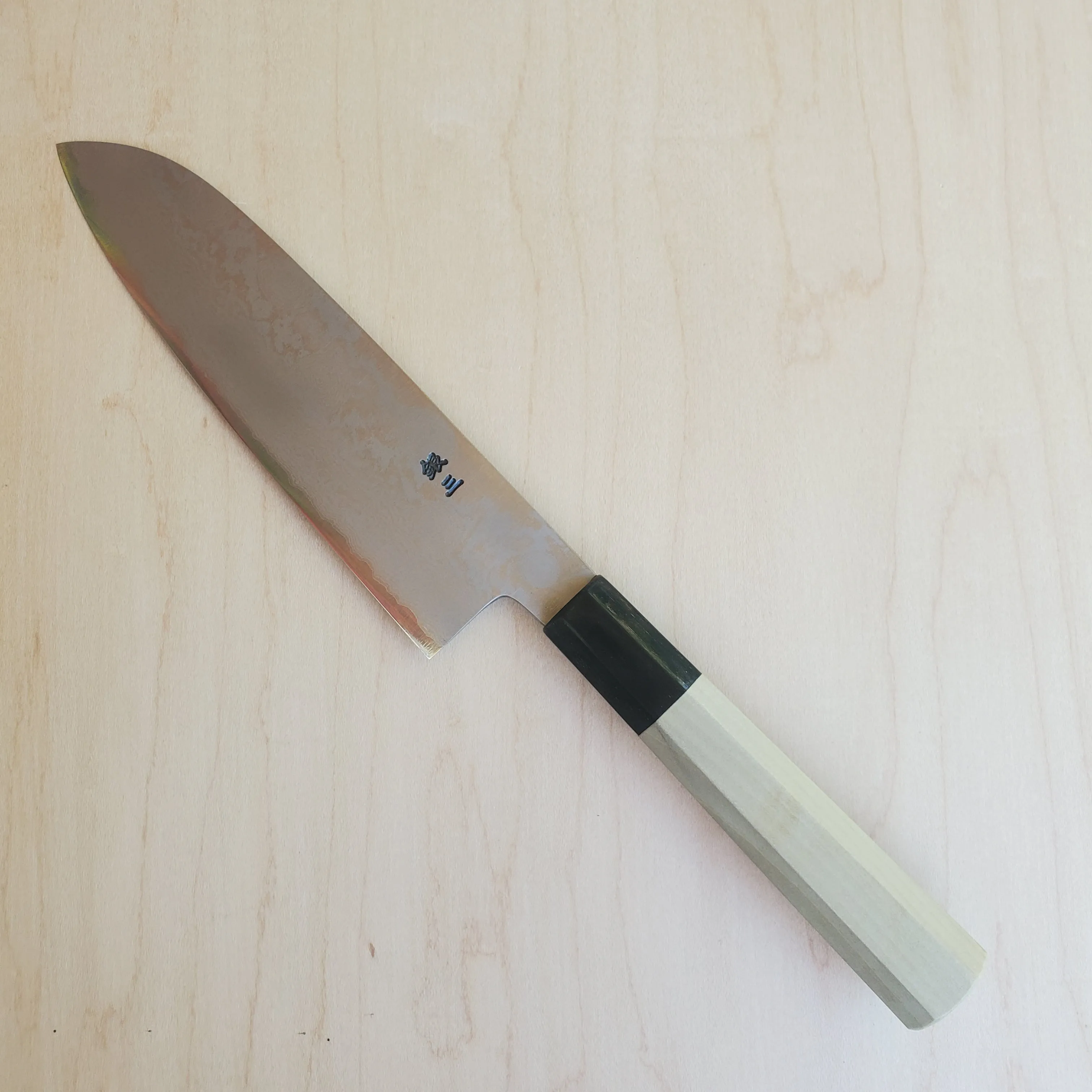 Sakai Kikumori Raindrop Damascus 170mm Santoku Ginsan