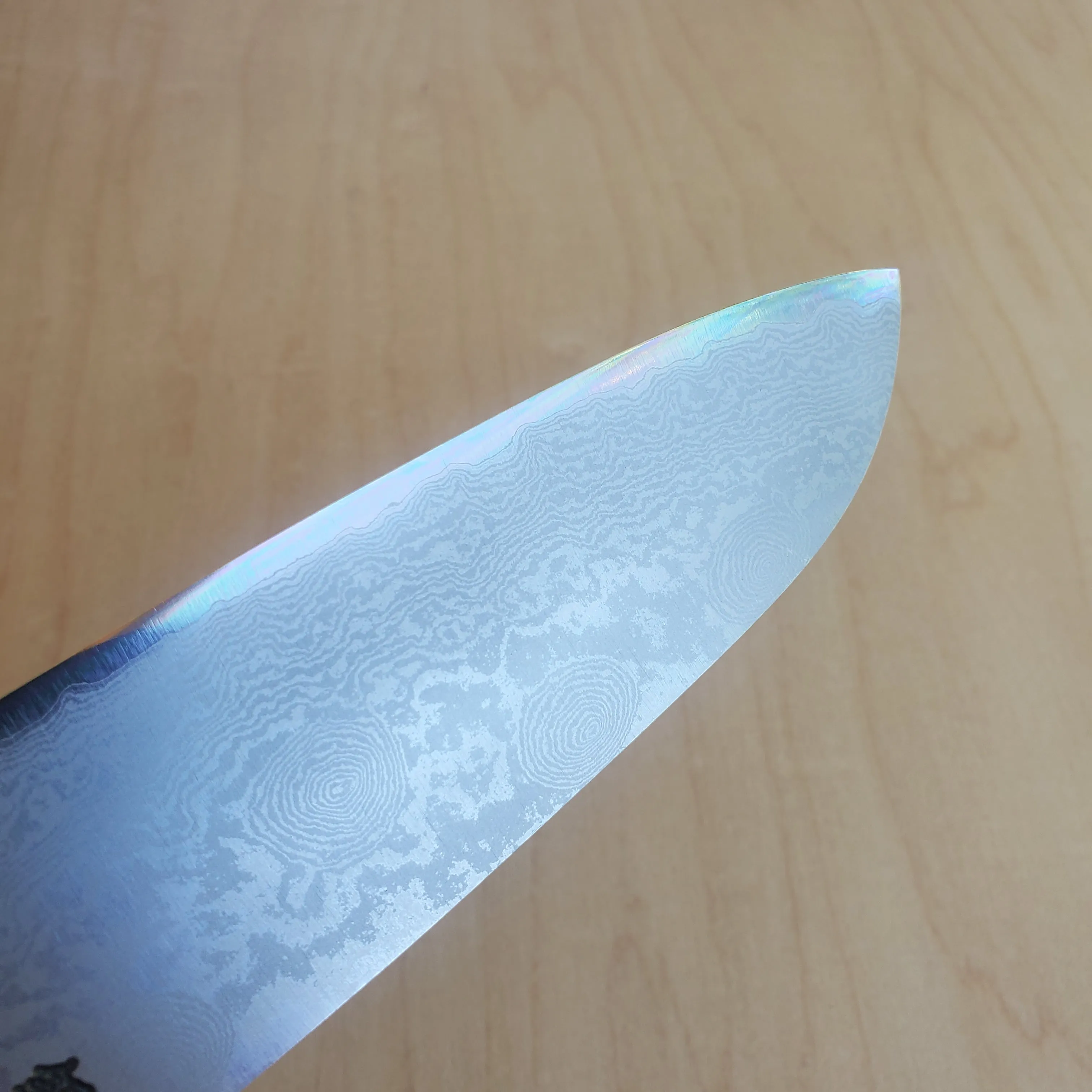 Sakai Kikumori Raindrop Damascus 170mm Santoku Ginsan